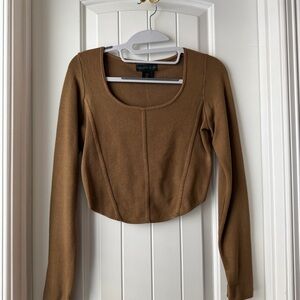 House of Harlow 1960 Brown Crop Top